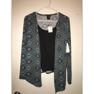 Tribal cardigan with tank top